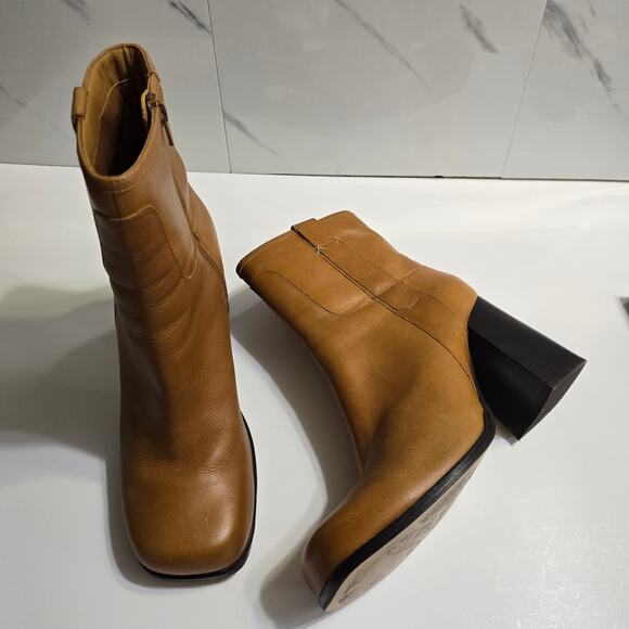 Free People Naomi Ankle Boots Camel Brown Size 11 - Picture 1 of 12